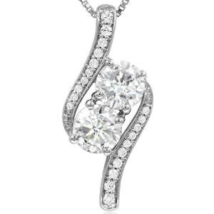 Diamond Two-Stone Semi-Mount Bypass Pendant