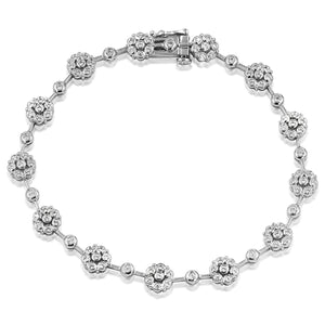 Diamond Cluster Bracelet with Bezel Set Details