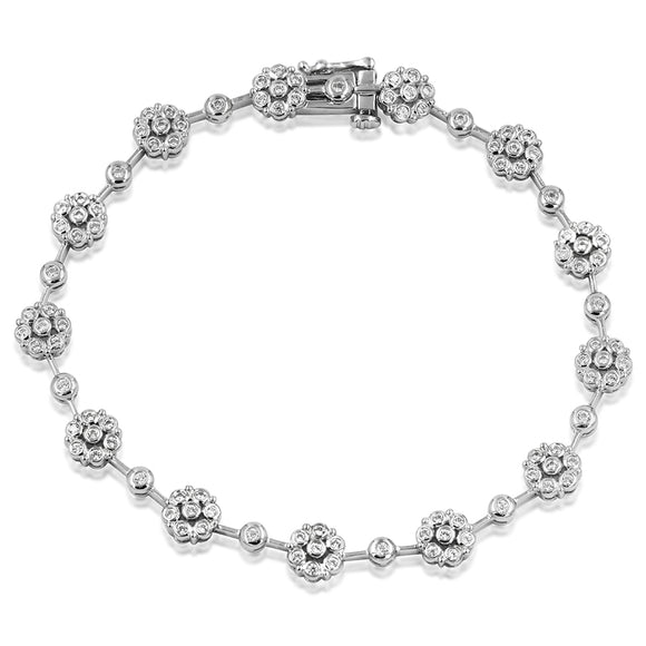 Diamond Cluster Bracelet with Bezel Set Details