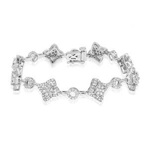 Cross Diamond Cluster Bracelet