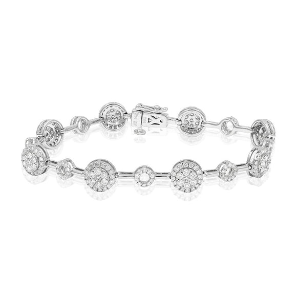 Diamond Cluster Halo Bracelet