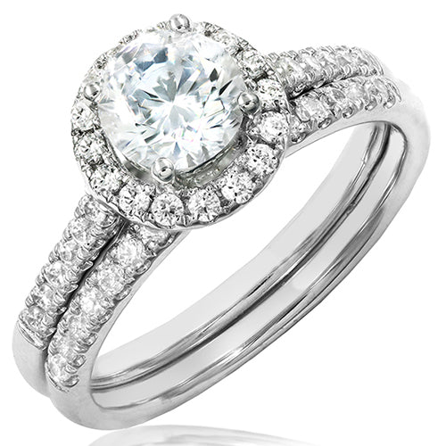 Diamond Halo Semi-Mount Bridal Ring Set