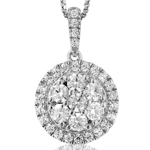 Diamond Cluster Halo Pendant