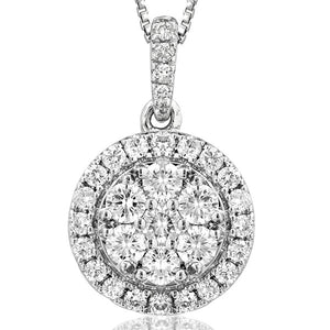 Diamond Cluster Halo Pendant