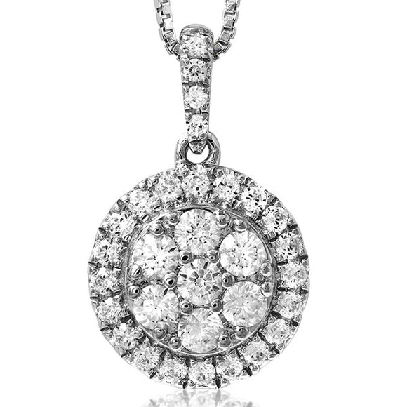 Diamond Cluster Halo Pendant