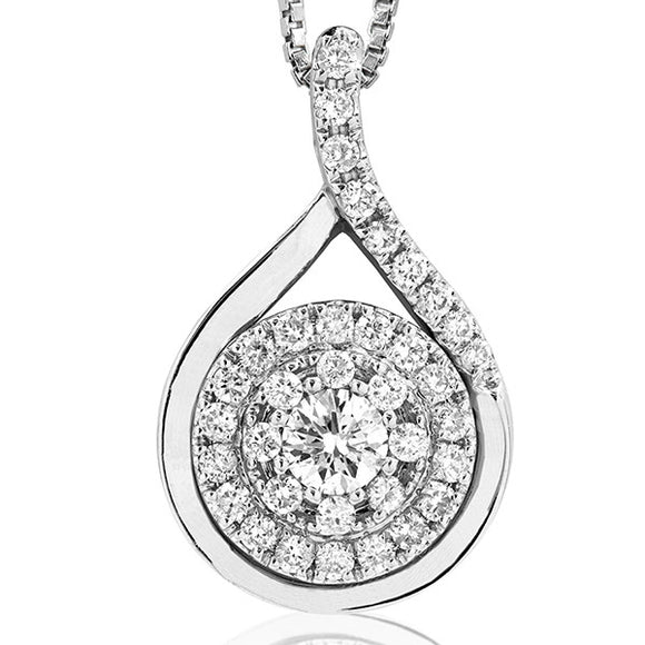 Diamond Cluster Teardrop Semi-Mount Pendant