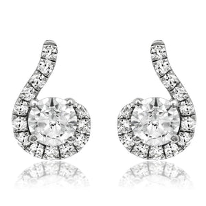 Modern Style Diamond Stud Earrings