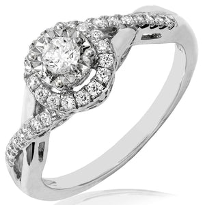 Diamond Illusion Semi-Mount Twist Ring