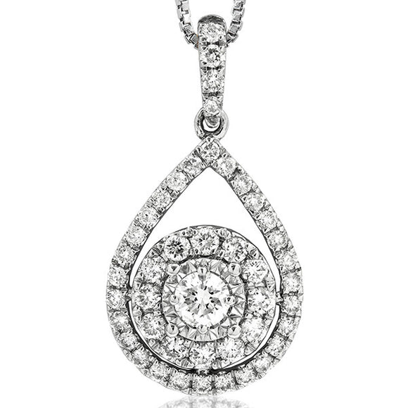 Teardrop Diamond Illusion Pendant