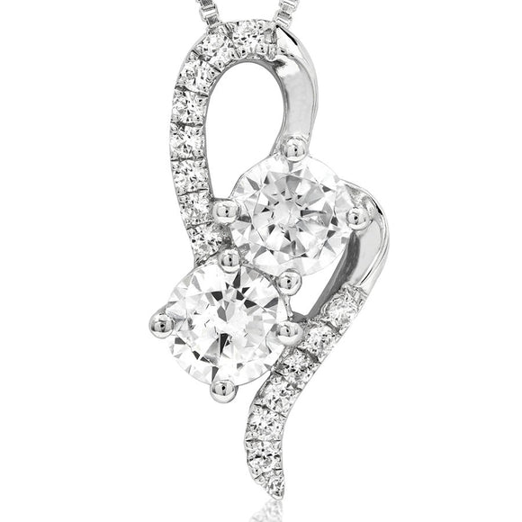 Diamond Two-Stone Semi-Mount Pendant