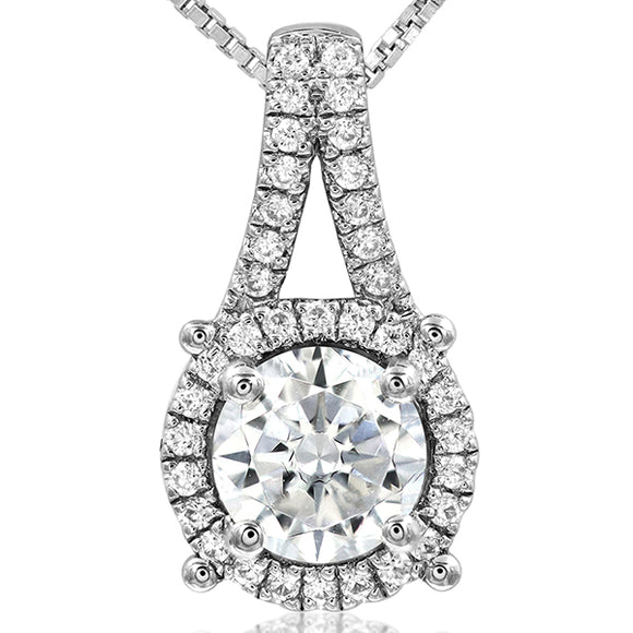 Diamond Halo Semi-Mount Pendant