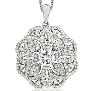 Diamond Floral Semi-Mount Pendant