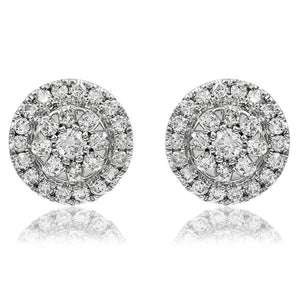 Diamond Cluster Halo Stud Earrings