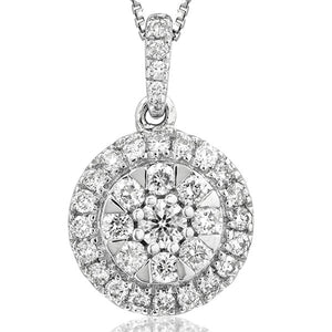 Diamond Cluster Halo Semi-Mount Pendant