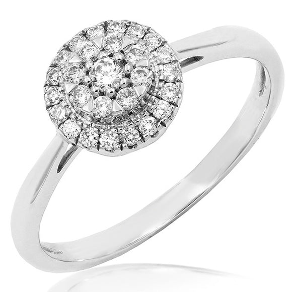 Diamond Cluster Halo Semi-Mount Engagement Ring