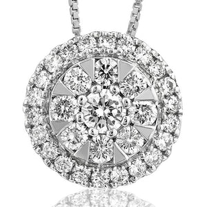 Diamond Cluster Halo Semi-Mount Pendant