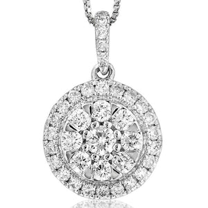 Diamond Cluster Halo Pendant