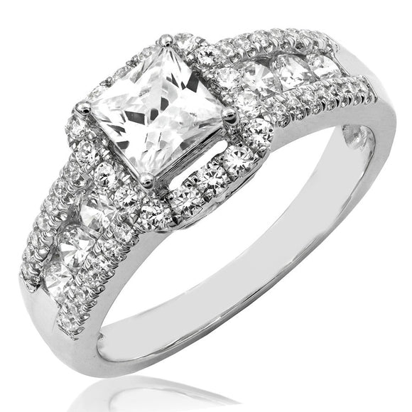 Princess Semi-Mount Diamond Ring with Intricate Band Details