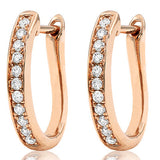 Bead Set Diamond Huggie Earrings