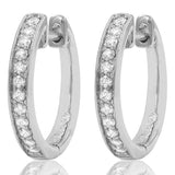 Bead Set Diamond Huggie Earrings