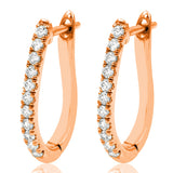 Scallop Set Diamonds Huggie Earrings