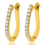 Scallop Set Diamonds Huggie Earrings