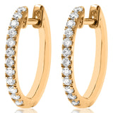 Scallop Set Diamond Huggie Earrings