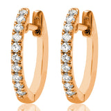 Scallop Set Diamond Huggie Earrings