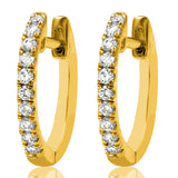 Scallop Set Diamond Huggie Earrings