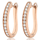 Bead Set Diamond Huggie Earrings