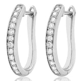 Bead Set Diamond Huggie Earrings