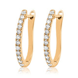 Scallop Set Diamond Huggie Earrings