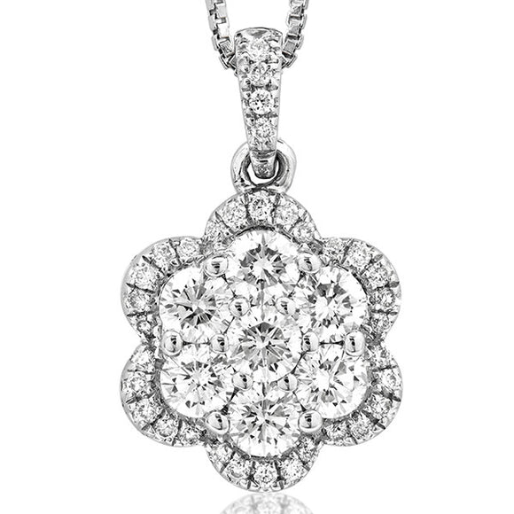 Floral Diamond Cluster Pendant