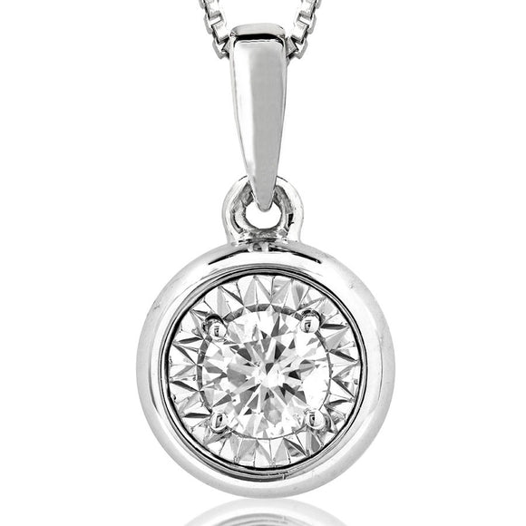 Diamond Illusion Bezel Pendant