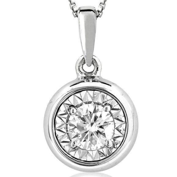 Diamond Illusion Bezel Pendant