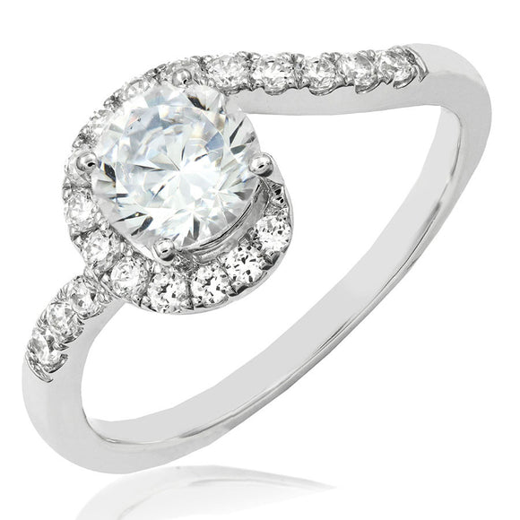 Diamond Semi-Mount Swirl Ring