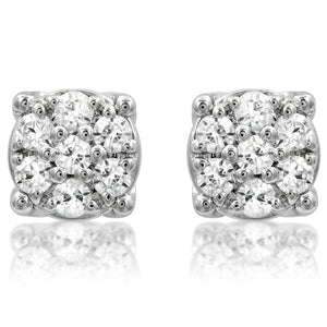 Diamond Cluster Stud Earrings