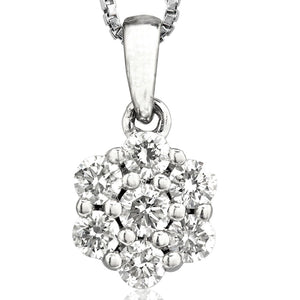 Snowflake Diamond Cluster Pendant