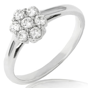 Floral Diamond Cluster Ring