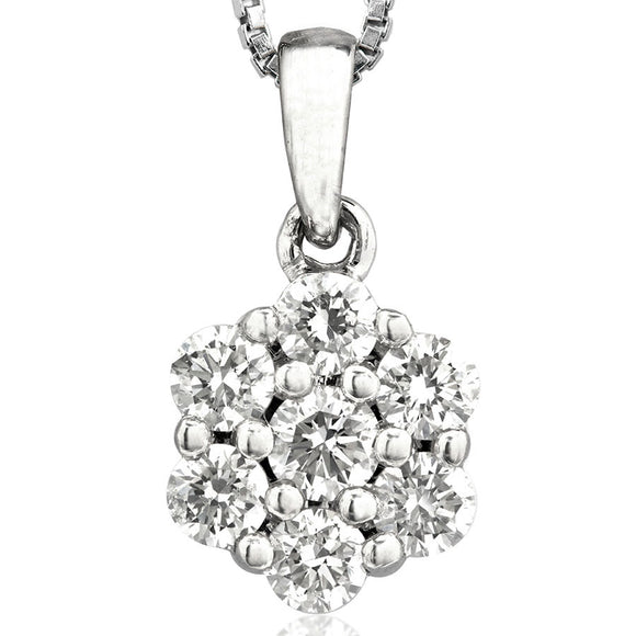 Snowflake Diamond Cluster Pendant