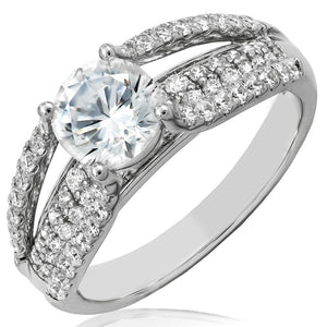 Diamond Semi-Mount Ring with Pavé Band Detail