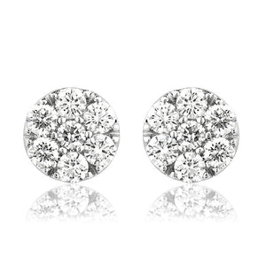 Diamond Cluster Stud Earrings