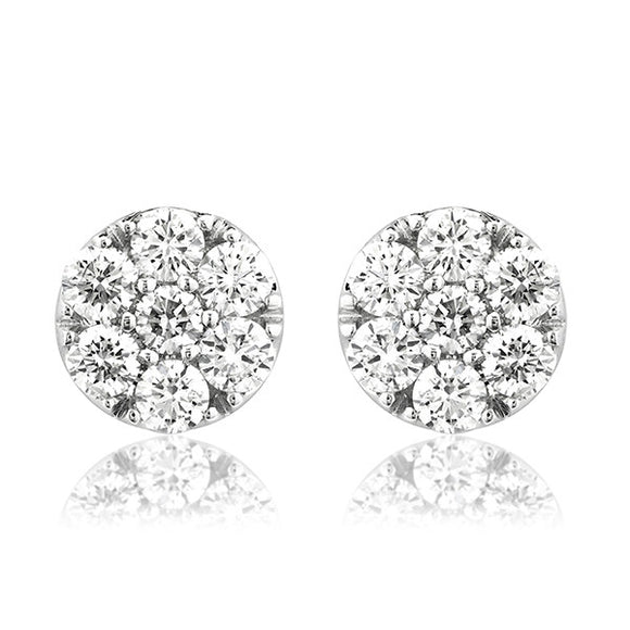 Diamond Cluster Stud Earrings