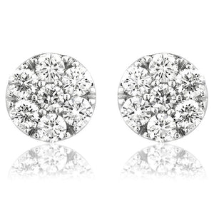 Diamond Cluster Stud Earrings