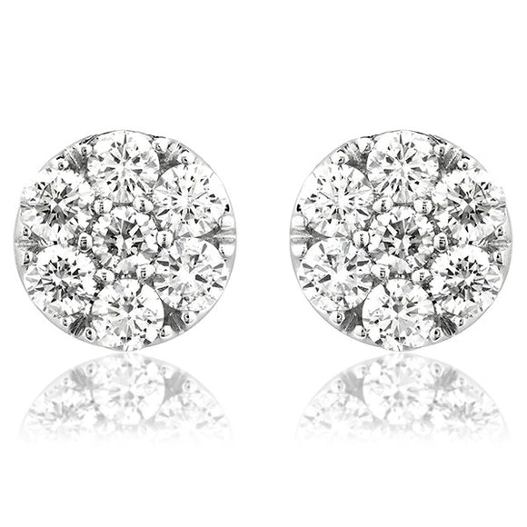 Diamond Cluster Stud Earrings