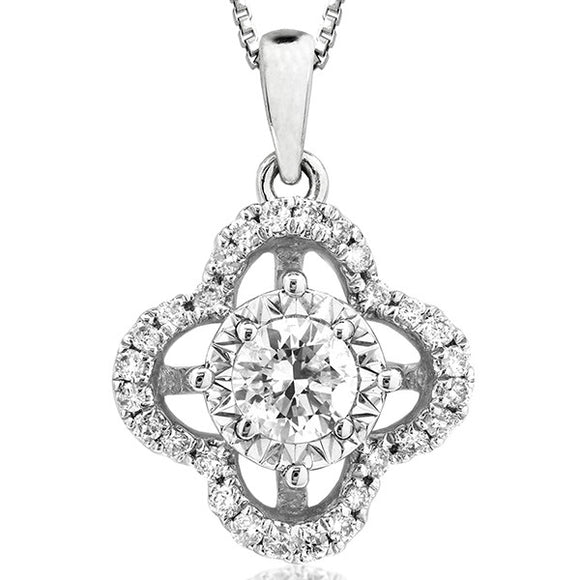 Clover Diamond Illusion Pendant