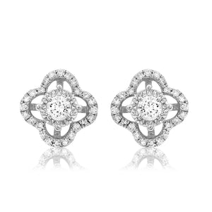 Clover Diamond Illusion Stud Earrings