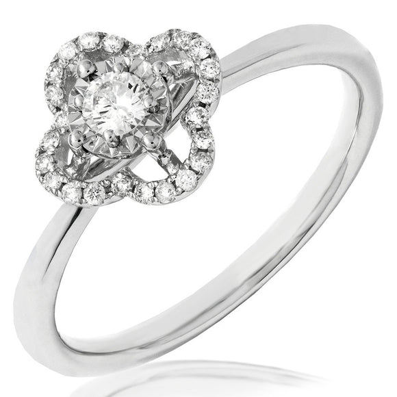 Clover Diamond Illusion Ring