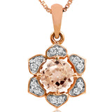 Floral Gemstone Pendant with Diamond Frame