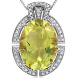 Premium Oval Gemstone Pendant with Diamond Frame